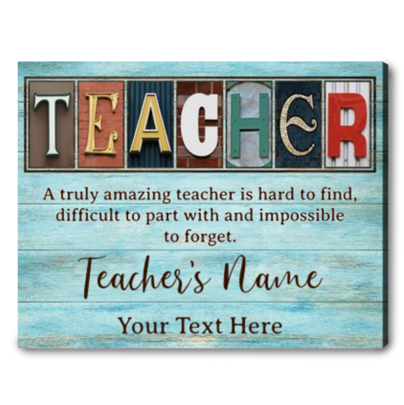 Unique Teacher Gift Ideas Custom Thankful Canvas Print For Teacher - Oh ...