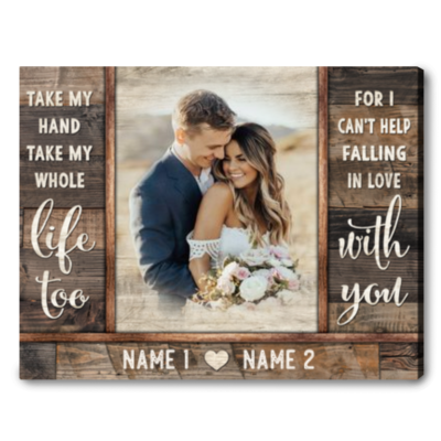 Stunning Anniversary Gift For Couple Personalized Wedding Canvas Gift