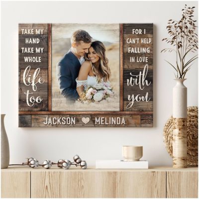 Stunning Anniversary Gift For Couple Personalized Wedding Canvas Gift