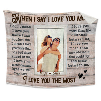 Personalized Valentine's Day Photo Blanket Gifts Idea For Couple Anniversary