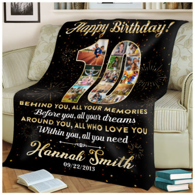 Personalized 10th Birthday Gift Idea Photo Blanket For 10th Birthday 01