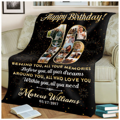 Personalized 16th Birthday Gift Idea Photo Blanket For 16th Birthday 01