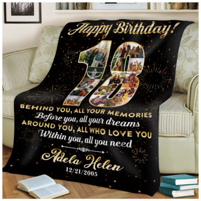 Personalized 18th Birthday Gift Idea Photo Blanket For 18th Birthday 01