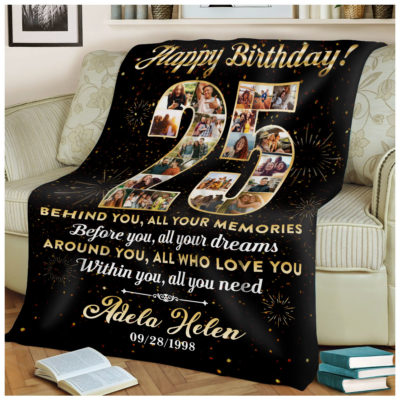 Personalized 25th Birthday Gift Idea Photo Blanket For 25th Birthday 01