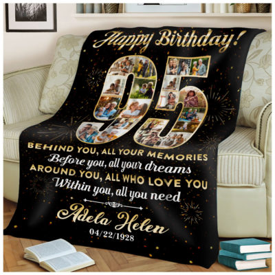 Personalized 95th Birthday Gift Idea Photo Blanket For 95th Birthday 01