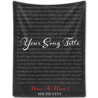 Personalized Music Lyrics Song Blanket Thoughtful Gift Ideas For Valentine's Day
