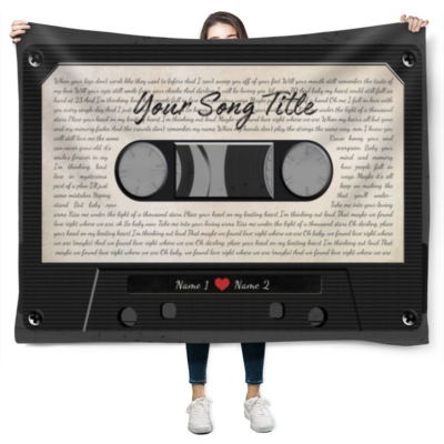 Cassette Tape Music Any Song Lyric Personalized Wedding Song Lyrics Fleece Blanket