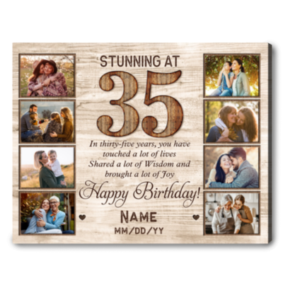 Customized Photo 35th Birthday Canvas Gift Idea For 35th Birthday
