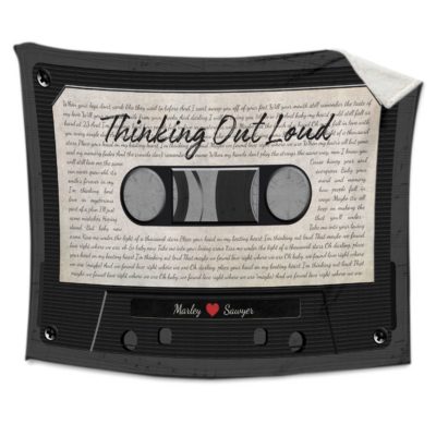 Cassette Tape Music Any Song Lyric Personalized Wedding Song Lyrics Fleece Blanket