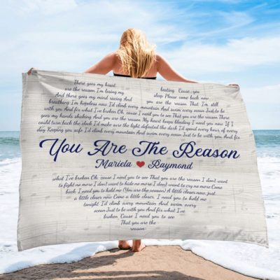 Customized Song Lyrics Heart Shape Blanket Valentine Anniversary Gift For Wife