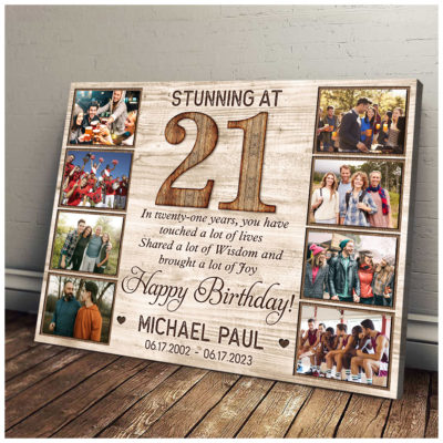 Customized Photo 21st Birthday Canvas Gift Idea For 21st Birthda 01