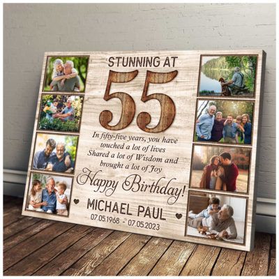 Customized Photo 55th Birthday Canvas Gift Idea For 55th Birthday 01