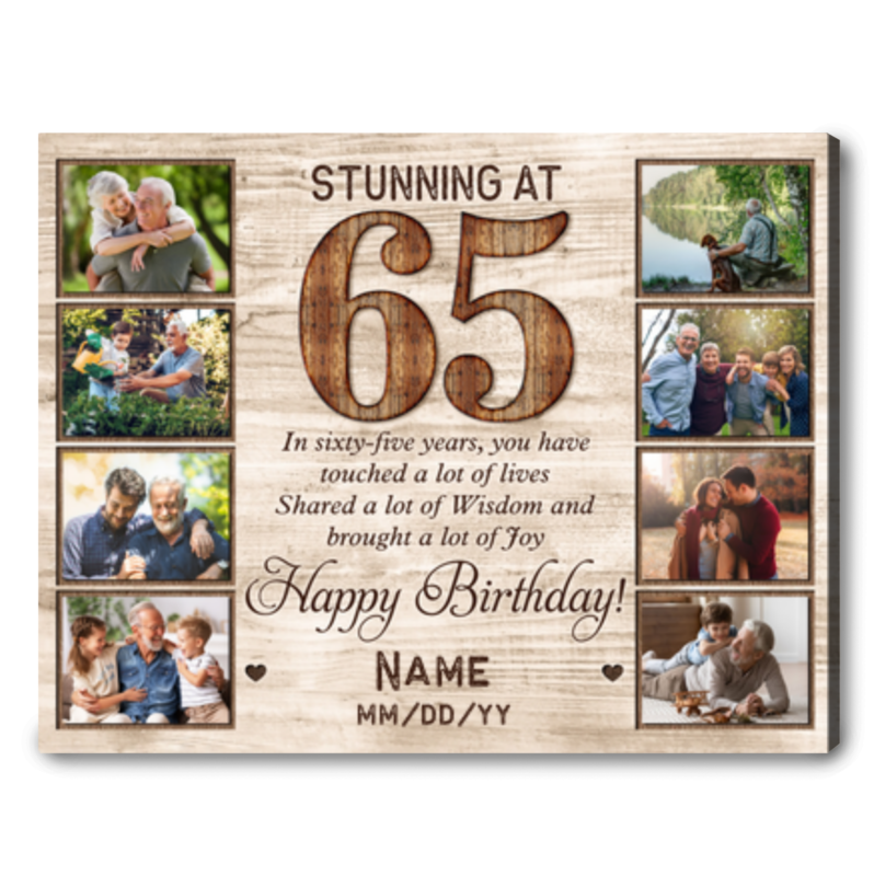 Personalized 65th Birthday Canvas Print Sentimental Gift For 65th ...