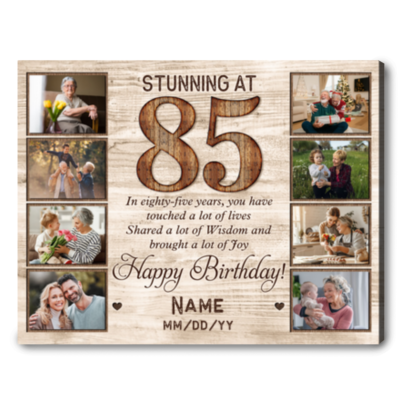 Customized Photo 85th Birthday Canvas Gift Idea For 85th Birthday