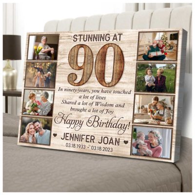 Customized Photo 90th Birthday Canvas Gift Idea For 90th Birthday 01