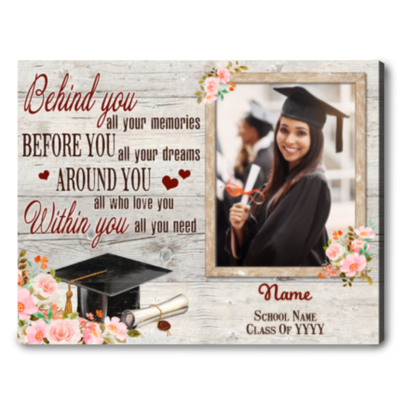 Sentimental Happy Graduation Gift Personalized Photo Congratulation Cavas