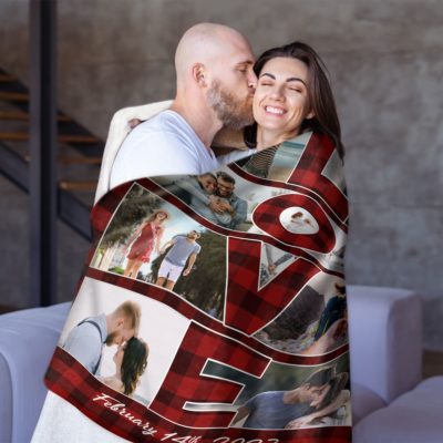 Customized Fleece Blanket For Couples Unique Valentine Gift
