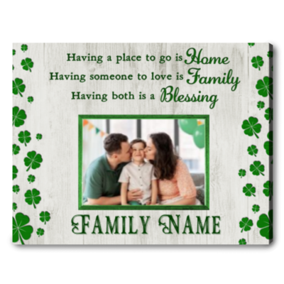Family Saint Patrick Day Gift Custom Irish Blessing Canvas Wall Decor