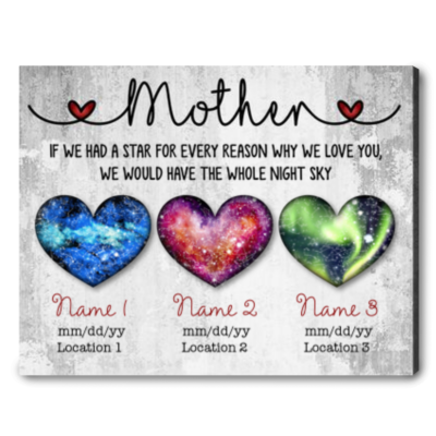 Custom Meaningful Mother's Day Gift Star Map Mother Canvas Print