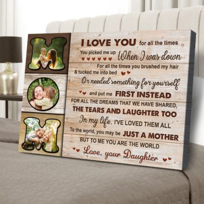 Custom Photo Collage Mom Canvas Wall Sentimental Mother's Day Gift Idea 01