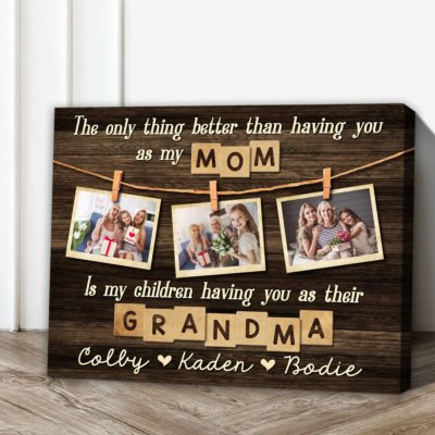 Custom Photo Grandma Canvas Print Meaningful Mother's Day Gift For Grandma 01