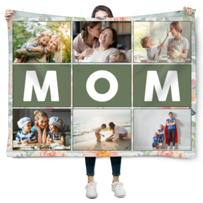 Customized Mother's Day Photo Gifts For Mom Mothers Day Fleece Blanket