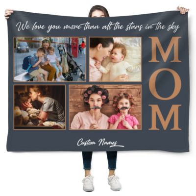 Best Mom Custom Photo Gift Mothers Day Fleece Blanket