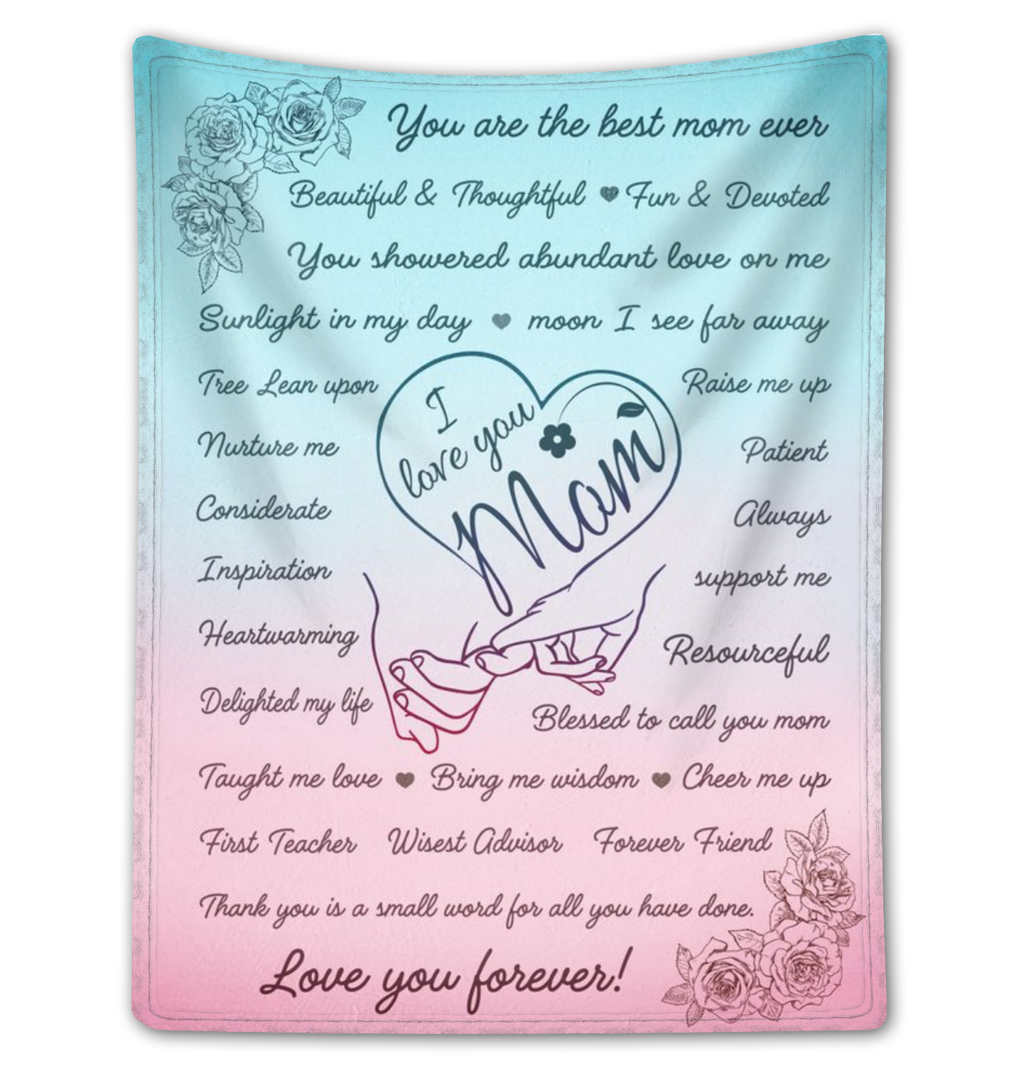 Customized Gift For Mom On Special Day I Love You Mom Fleece Blanket
