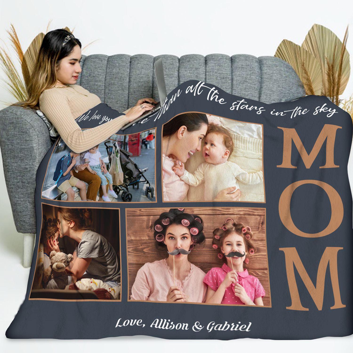 Mom Gift From Son Mother's Day Gift Personalized Fleece Blanket - Oh Canvas