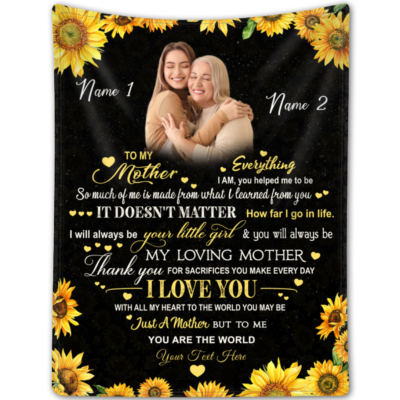 Custom Fleece Blanket For Mother's Day Gift Idea For Mom From Daughter