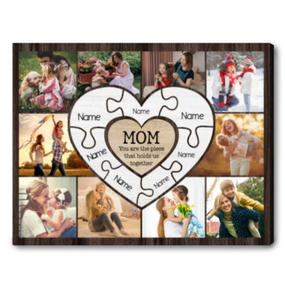 Custom Mom Holds Us Together Canvas Print Special Mother's Day Gift Idea
