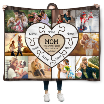 Custom Blanket Mom Holds Us Together Special Mother's Day Gift Idea