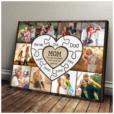Custom Mom Holds Us Together Canvas Print Special Mother's Day Gift Idea 01