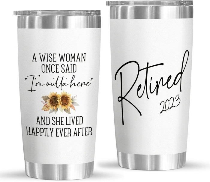 A Wise Woman Said Tumbler, Personalized Retirement Gift for Women