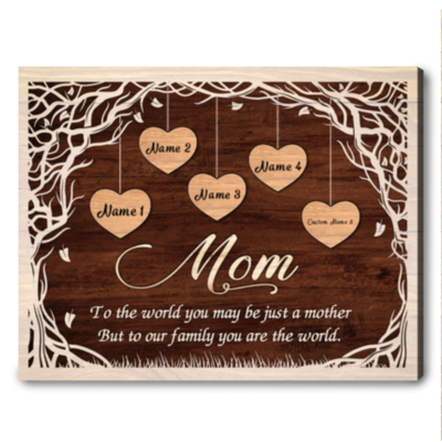 Unique Happy Mother's Day Gift Custom Family Tree Canvas For Mom
