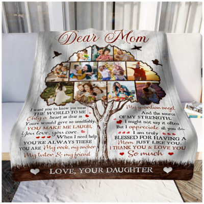 Custom Photo Collage Dear Mom Blanket Gift Unique Mother's Day Gift Idea 01