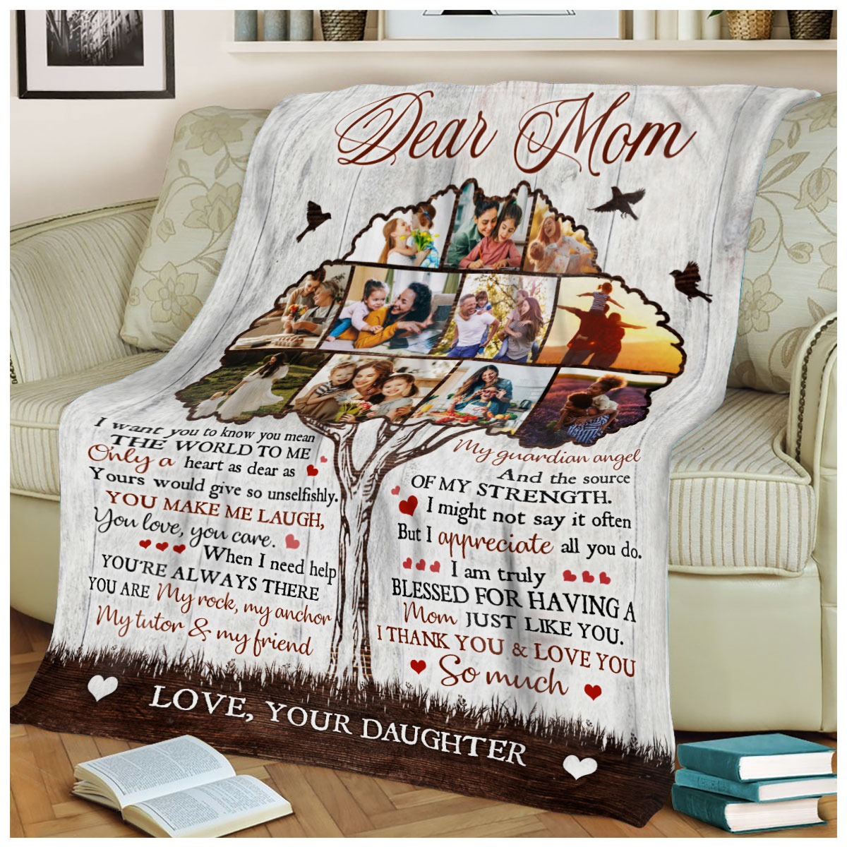 Glad You're Our Mom Personalized Photo Blankets