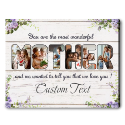 Meaningful Gift For Mother's Day Custom Photo Collage Mother Canvas