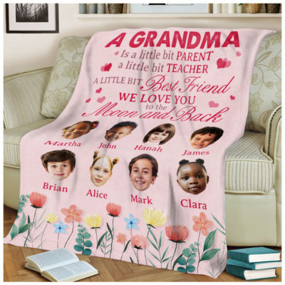 Custom Photo Grandma Blanket Gift Unique Mother's Day Gift Idea 03