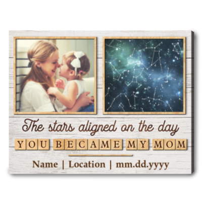 Custom The Day You Became My Mom Canvas Special Gift Idea For Mother's Day