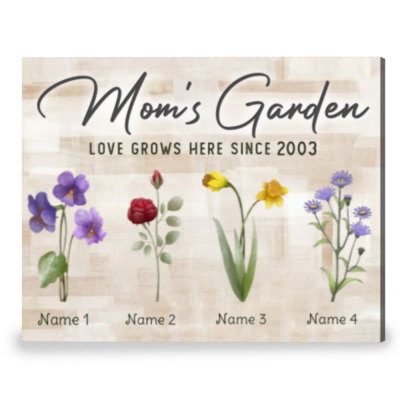 Perfect Gift For Mother's Day Personalized Gift Mom's Garden Canvas Print