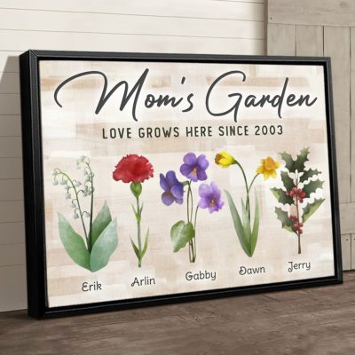Perfect Gift For Mother's Day Personalized Gift Mom's Garden Canvas Print