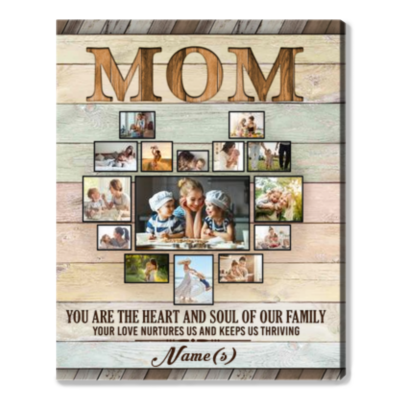 Custom Photo Collage Mom Canvas Special Mother's Day Gift Idea