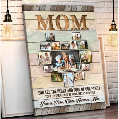 Custom Photo Collage Mom Canvas Special Mother's Day Gift Idea 01
