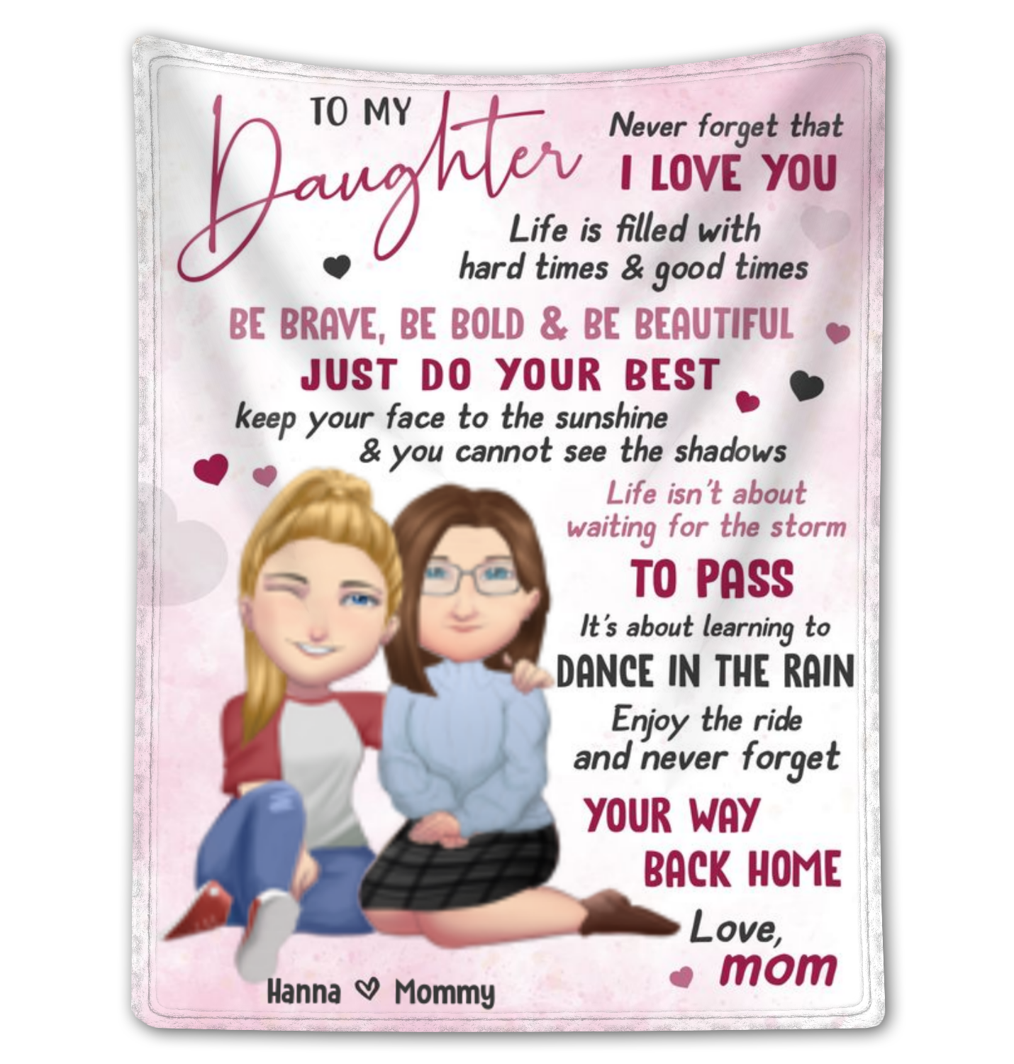 Personalized Mother's Day Gift For A Daughter To My Daughter Fleece Blanket