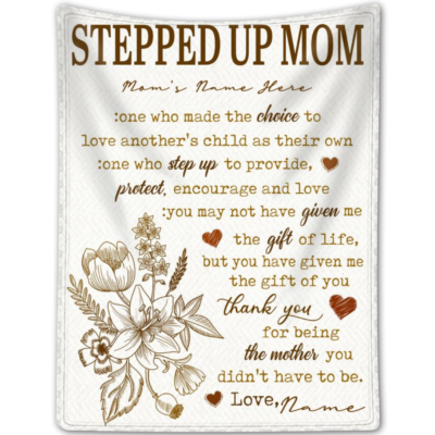 Sweet Gifts For Your Stepmom Personalized Fleece Blanket Mothers Day Gift Idea