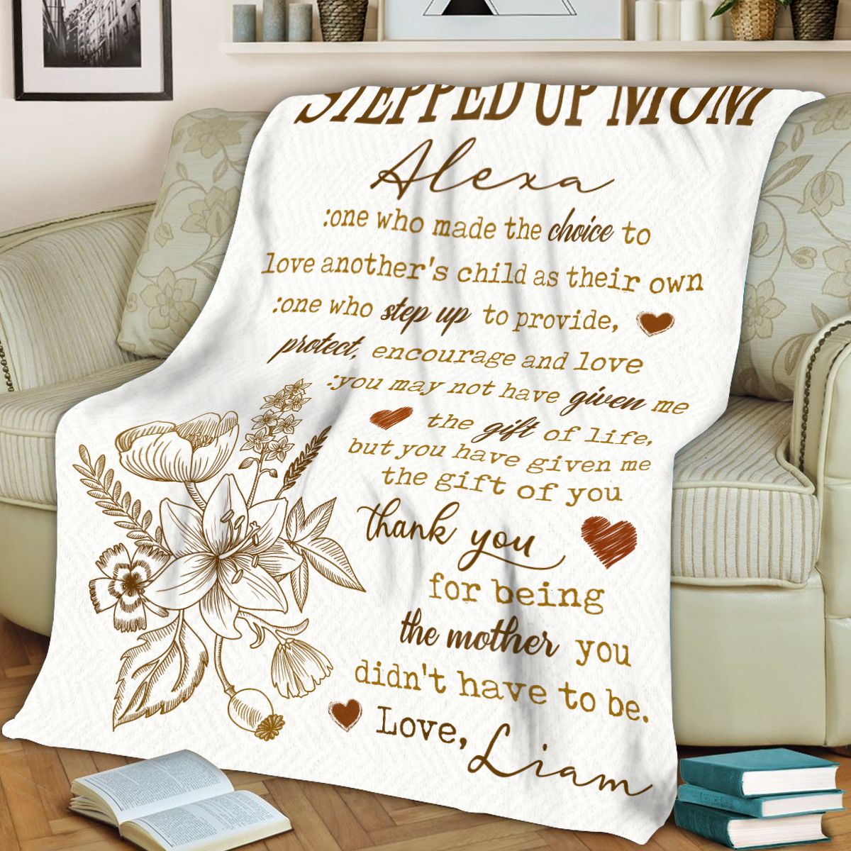 Personalized Throw Blanket for Me and Mom, or Me and Dad. A