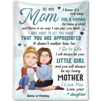 Personalized Gift For Mom From Daughter Mother's Day Gift Beautiful Fleece Blanket