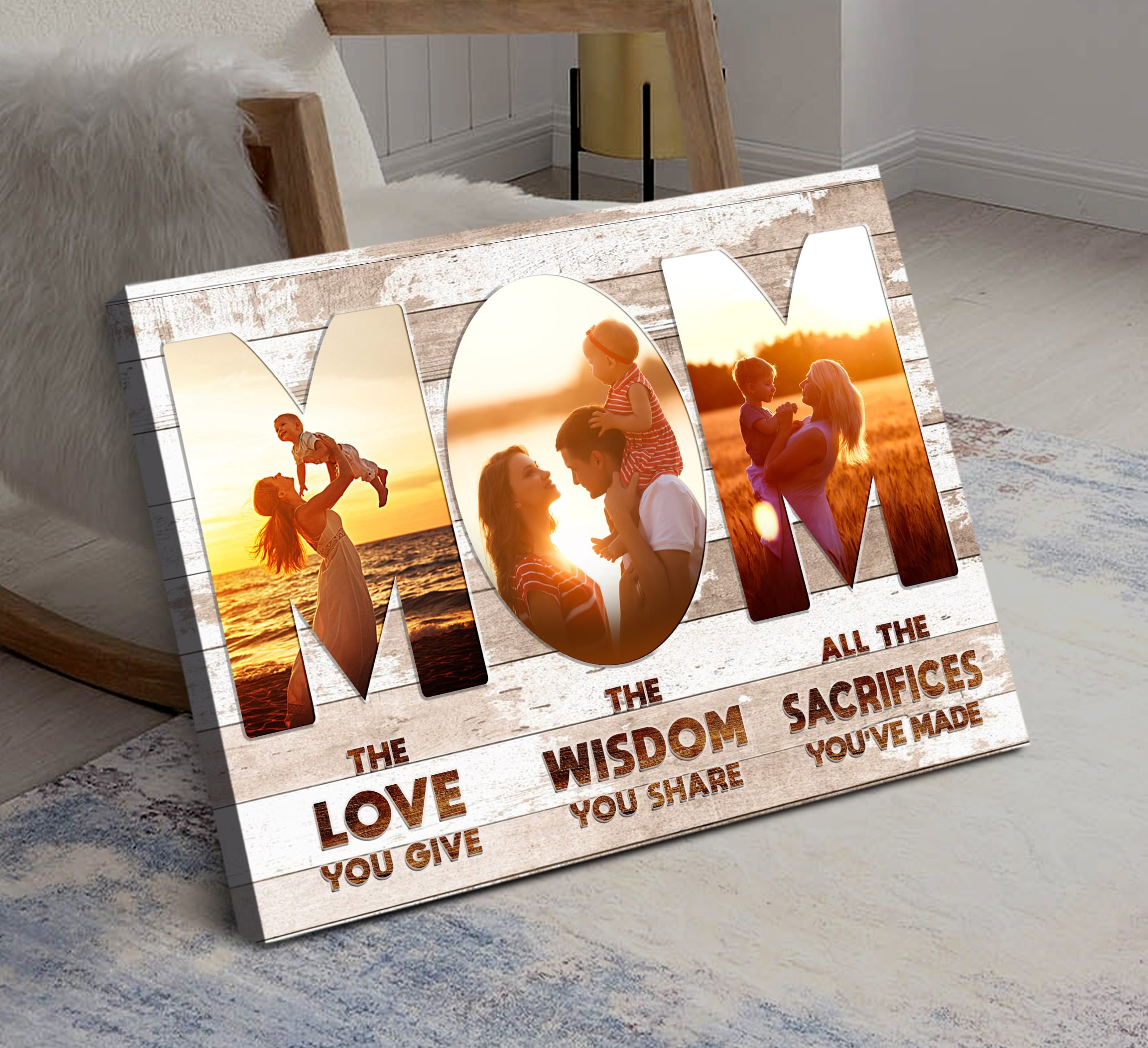 Small Gift Ideas For Mother's Day Custom Mom Photo Collage Canvas Gift