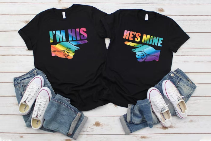 Cute Matching T-shirt, matching sweatshirts - wedding gifts for gay male couples